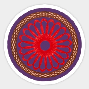 Spirograph Concentric Pattern--Brown and Red Sticker